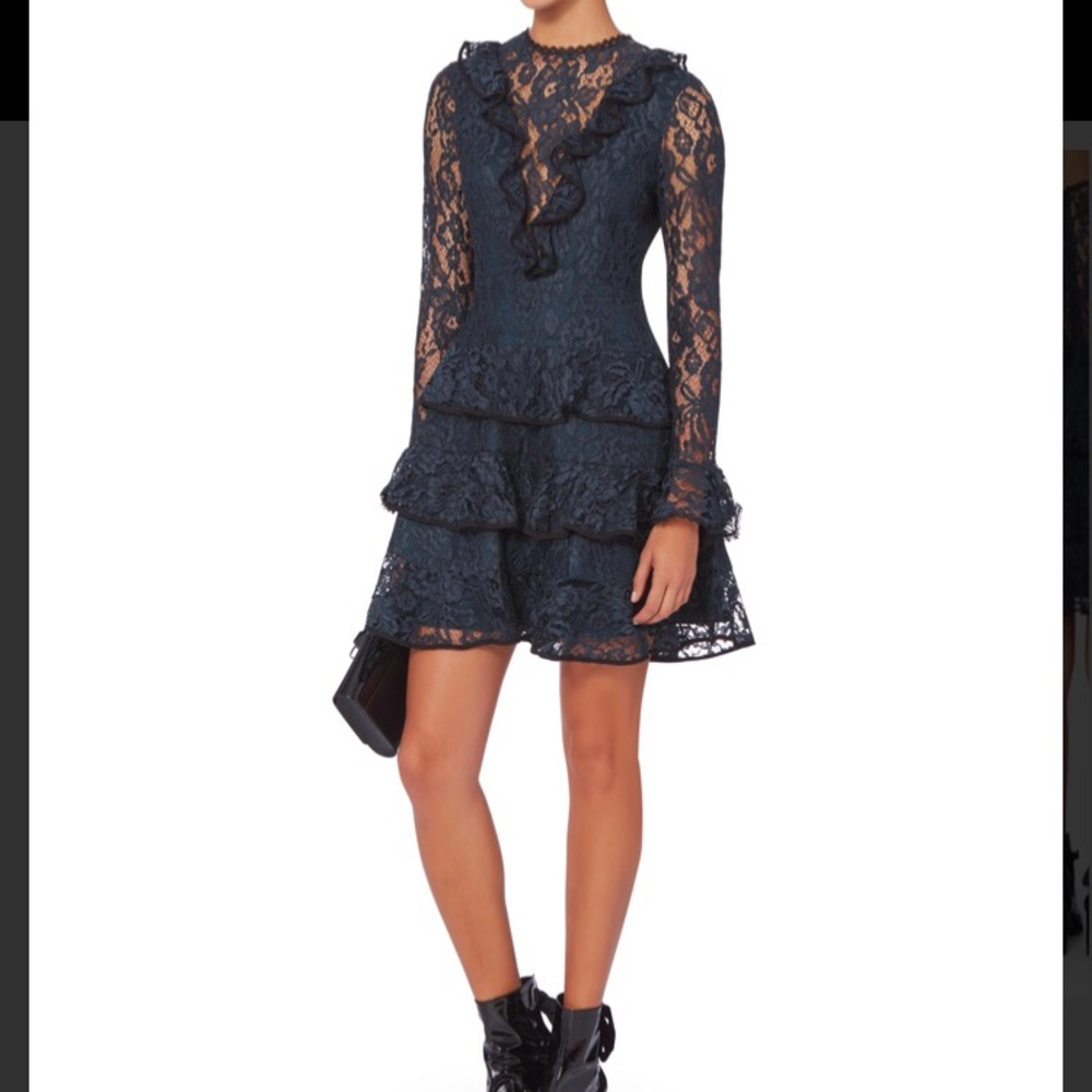 Alexis Tracie Navy Blue Lace Ruffle dress